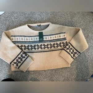Wild Fable Tan and Black Patterned Sweater